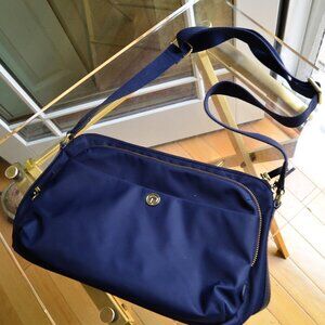 Talbots Handbag Navy Blue Tote Purse Satchel Handbag Polyester Shoulder Bag